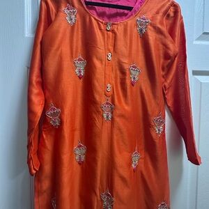 Embroidered Orange Tunic